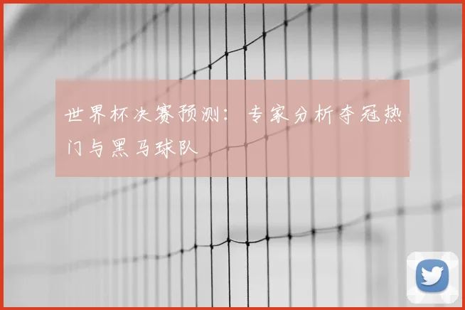 世界杯决赛预测：专家分析夺冠热门与黑马球队